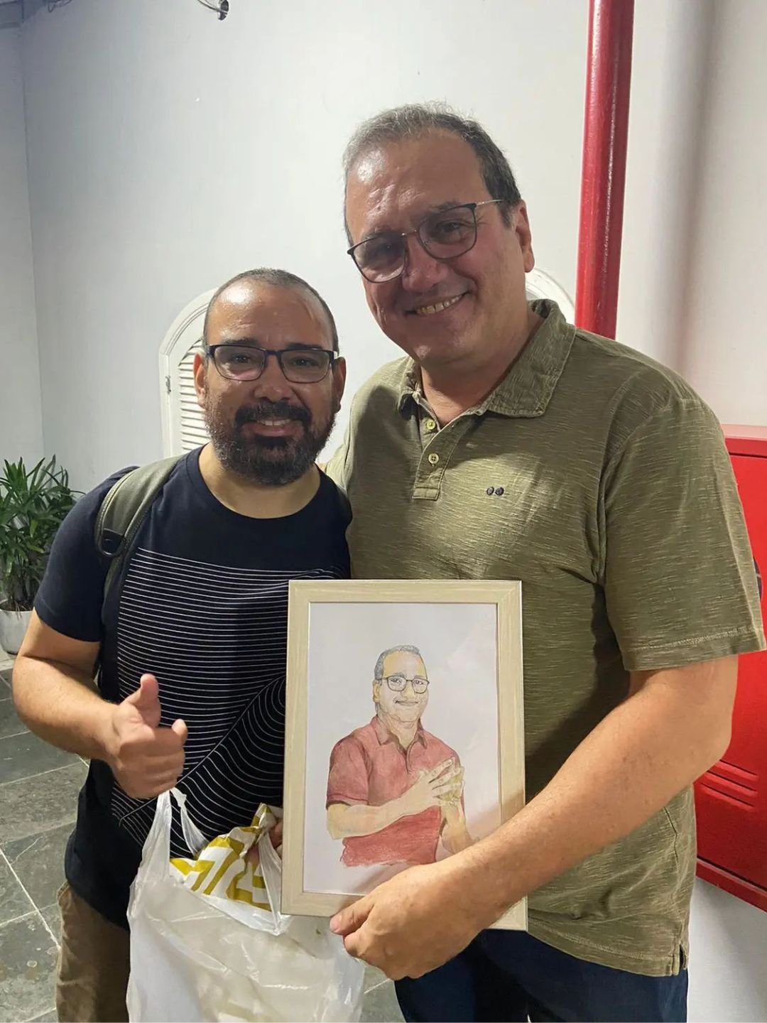 Retrato em lápis de cor do pastor Henrique
